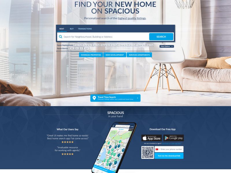 Spacious Hong Kong Real Estate Landing Page Design